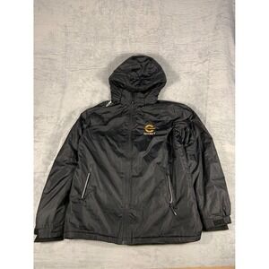 Ccm Stingers Hockey Warm Up Jacket Mens Size M Black Full Zip Hooded Fleece